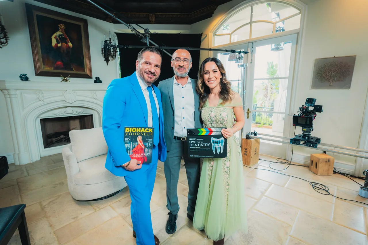 Anthony Lolli and TereZa Hakobyan-Lolli holding the issue on the Bye Ol' Dentistry set